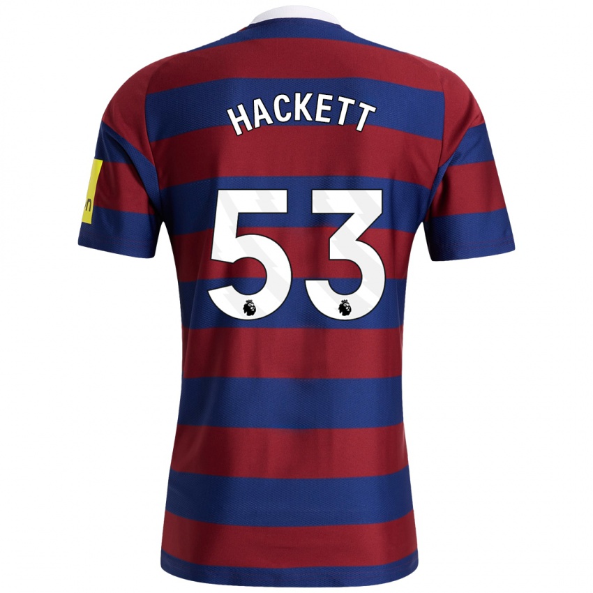 Homme Maillot Jordan Hackett #53 Bordeaux Bleu Marine Tenues Extérieur 2024/25 T-Shirt Suisse