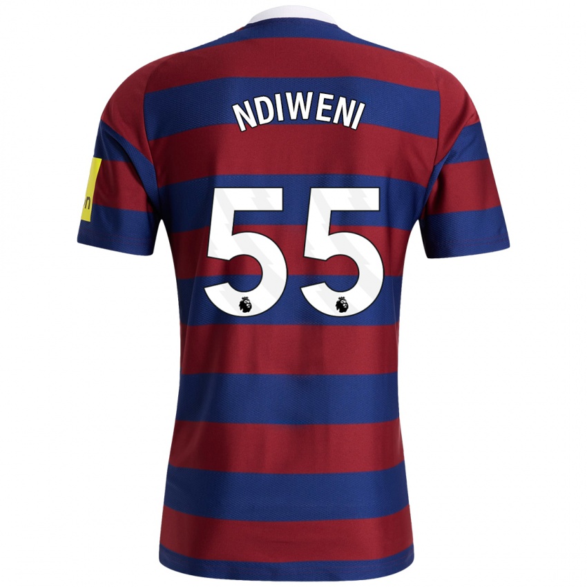 Homme Maillot Michael Ndiweni #55 Bordeaux Bleu Marine Tenues Extérieur 2024/25 T-Shirt Suisse