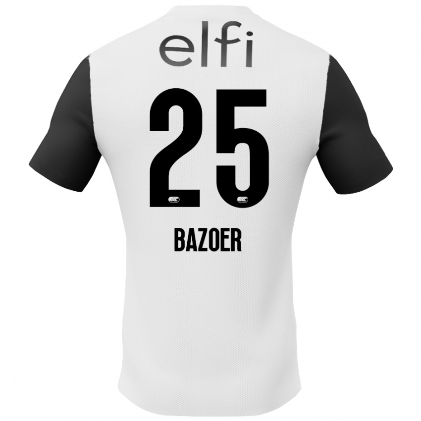 Herren Riechedly Bazoer #25 Weiß Schwarz Auswärtstrikot Trikot 2024/25 T-Shirt Schweiz