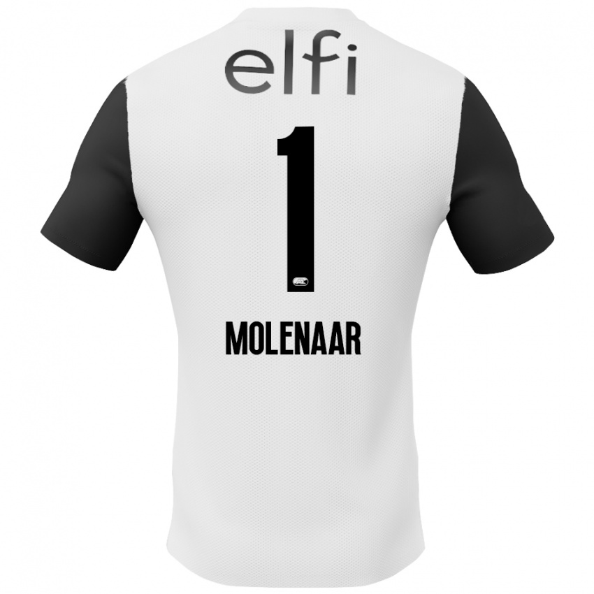 Herren Finn Molenaar #1 Weiß Schwarz Auswärtstrikot Trikot 2024/25 T-Shirt Schweiz