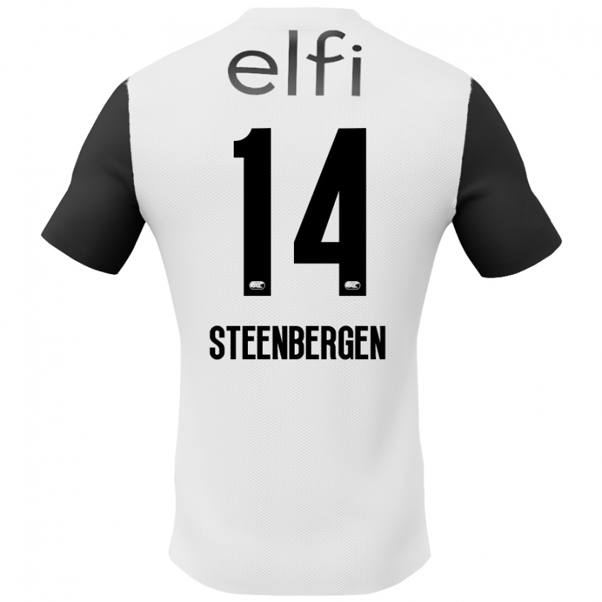 Herren Thom Steenbergen #14 Weiß Schwarz Auswärtstrikot Trikot 2024/25 T-Shirt Schweiz