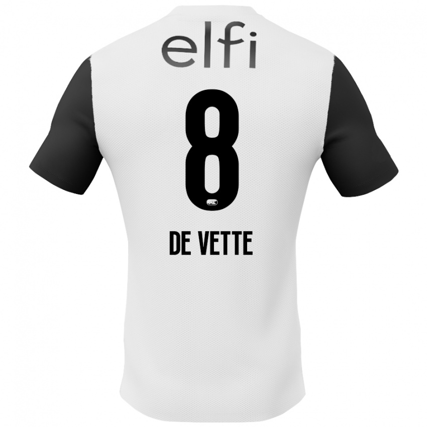 Herren Manique De Vette #8 Weiß Schwarz Auswärtstrikot Trikot 2024/25 T-Shirt Schweiz