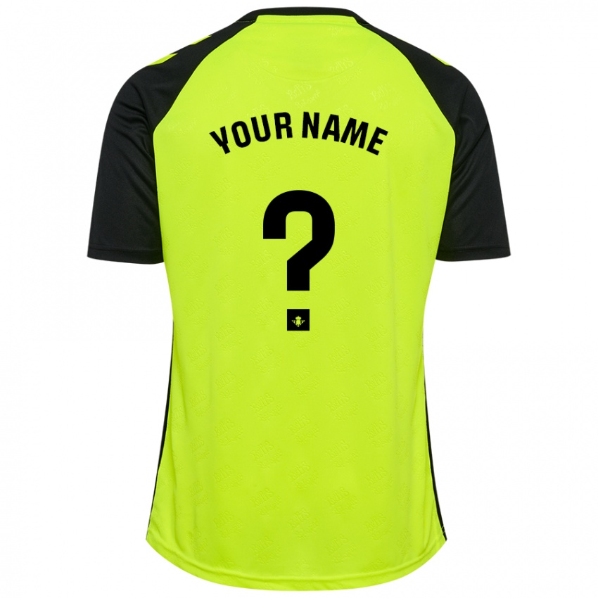 Homme Maillot Votre Nom #0 Jaune Fluo Noir Tenues Extérieur 2024/25 T-Shirt Suisse