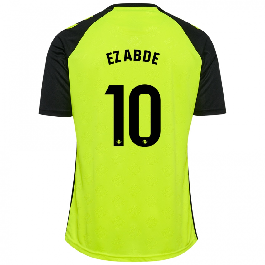 Homme Maillot Abde Ezzalzouli #10 Jaune Fluo Noir Tenues Extérieur 2024/25 T-Shirt Suisse