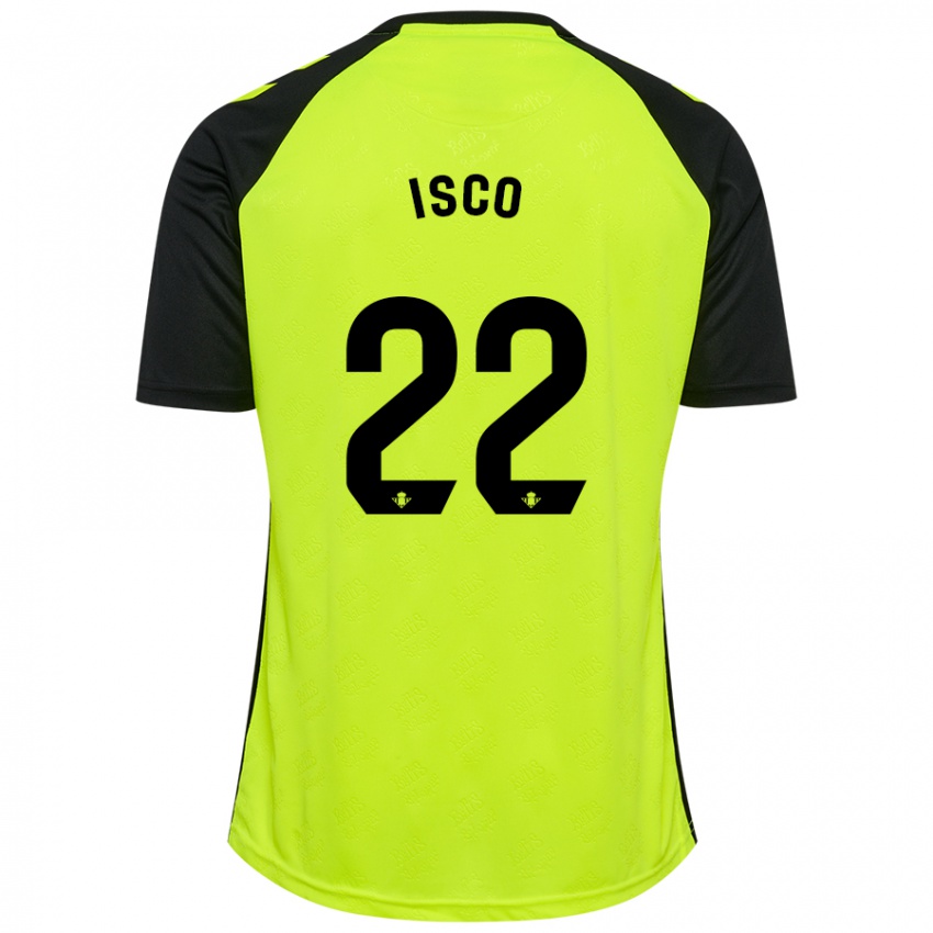 Homme Maillot Isco #22 Jaune Fluo Noir Tenues Extérieur 2024/25 T-Shirt Suisse