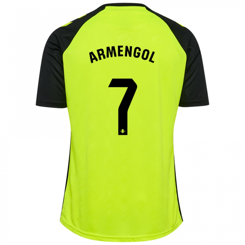 Homme Maillot Carla Armengol Joaniquet #7 Jaune Fluo Noir Tenues Extérieur 2024/25 T-Shirt Suisse