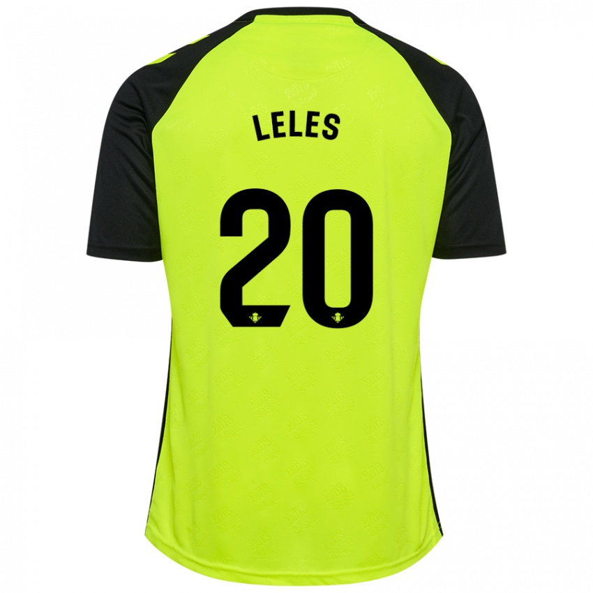 Homme Maillot María De Los Ángeles Carrión Egido #20 Jaune Fluo Noir Tenues Extérieur 2024/25 T-Shirt Suisse