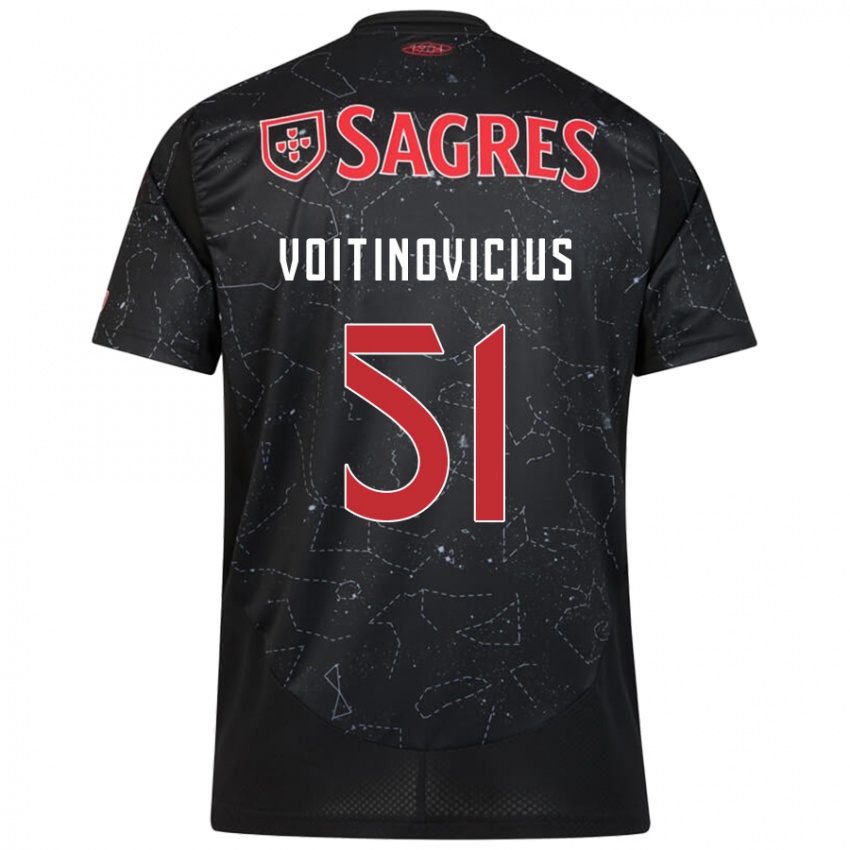 Homme Maillot Arnas Voitinovicius #51 Noir Rouge Tenues Extérieur 2024/25 T-Shirt Suisse