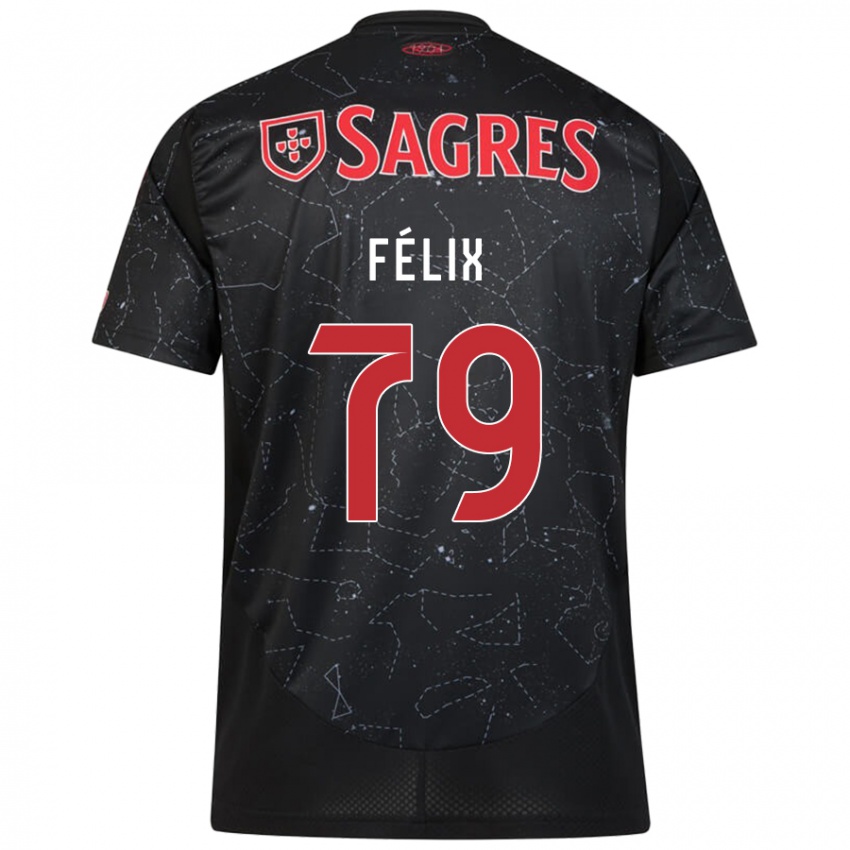 Homme Maillot Hugo Félix #79 Noir Rouge Tenues Extérieur 2024/25 T-Shirt Suisse