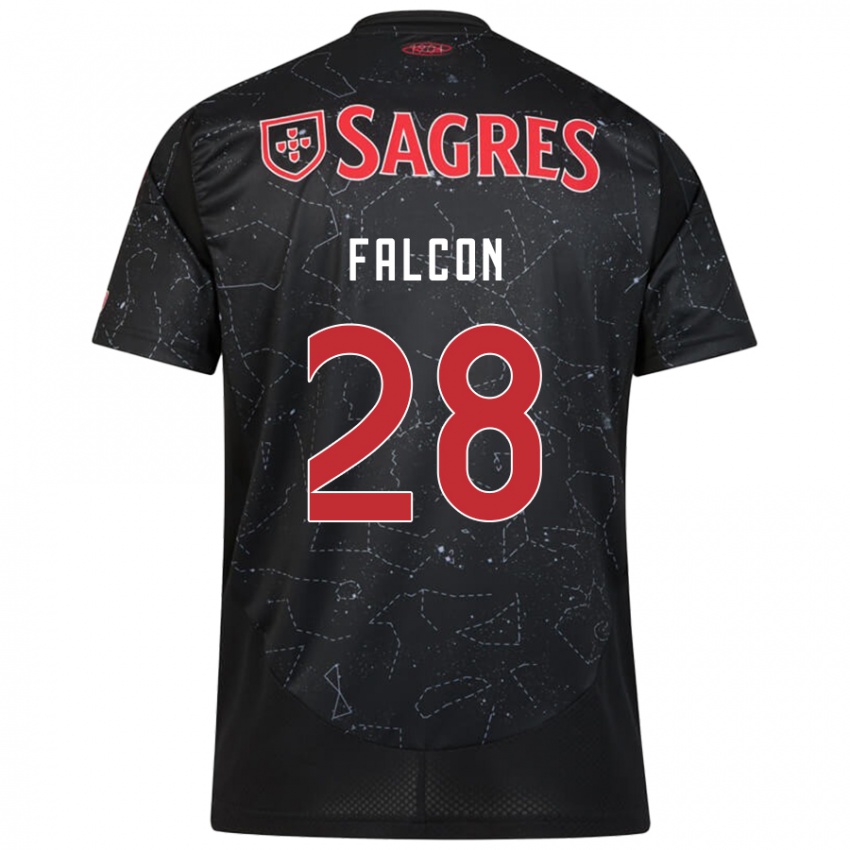 Homme Maillot Andrea Falcón #28 Noir Rouge Tenues Extérieur 2024/25 T-Shirt Suisse