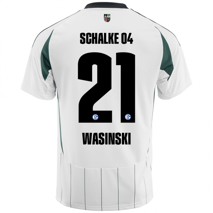 Herren Martin Wasinski #21 Weiß Grün Auswärtstrikot Trikot 2024/25 T-Shirt Schweiz