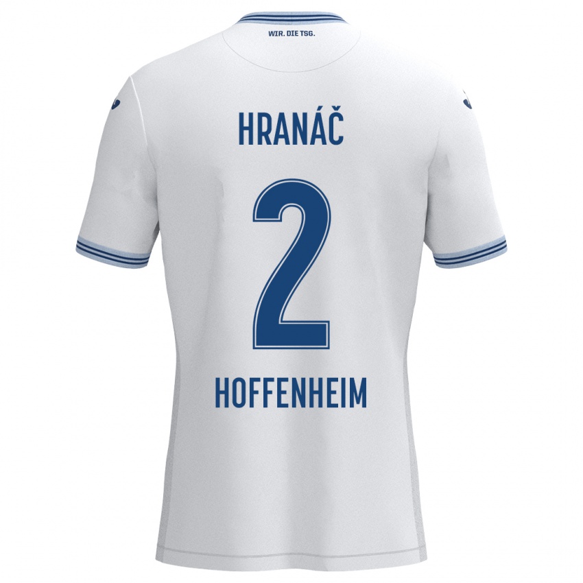 Herren Robin Hranac #2 Weiß Blau Auswärtstrikot Trikot 2024/25 T-Shirt Schweiz