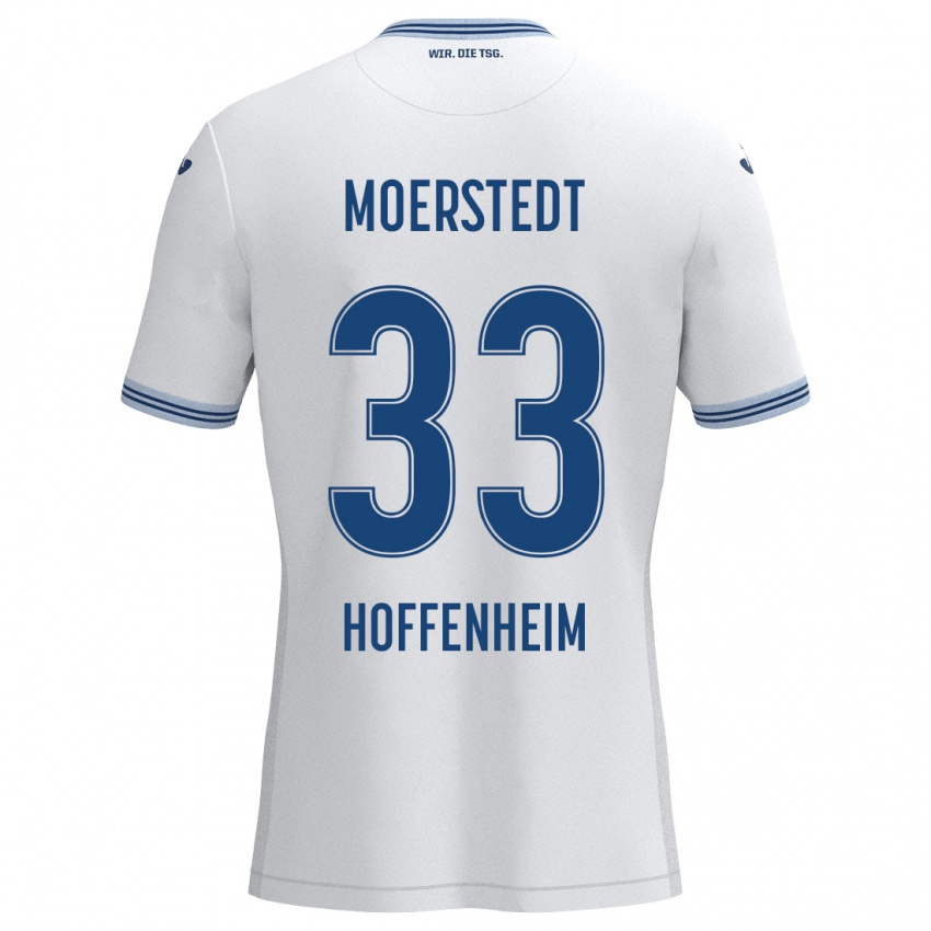 Herren Max Moerstedt #33 Weiß Blau Auswärtstrikot Trikot 2024/25 T-Shirt Schweiz