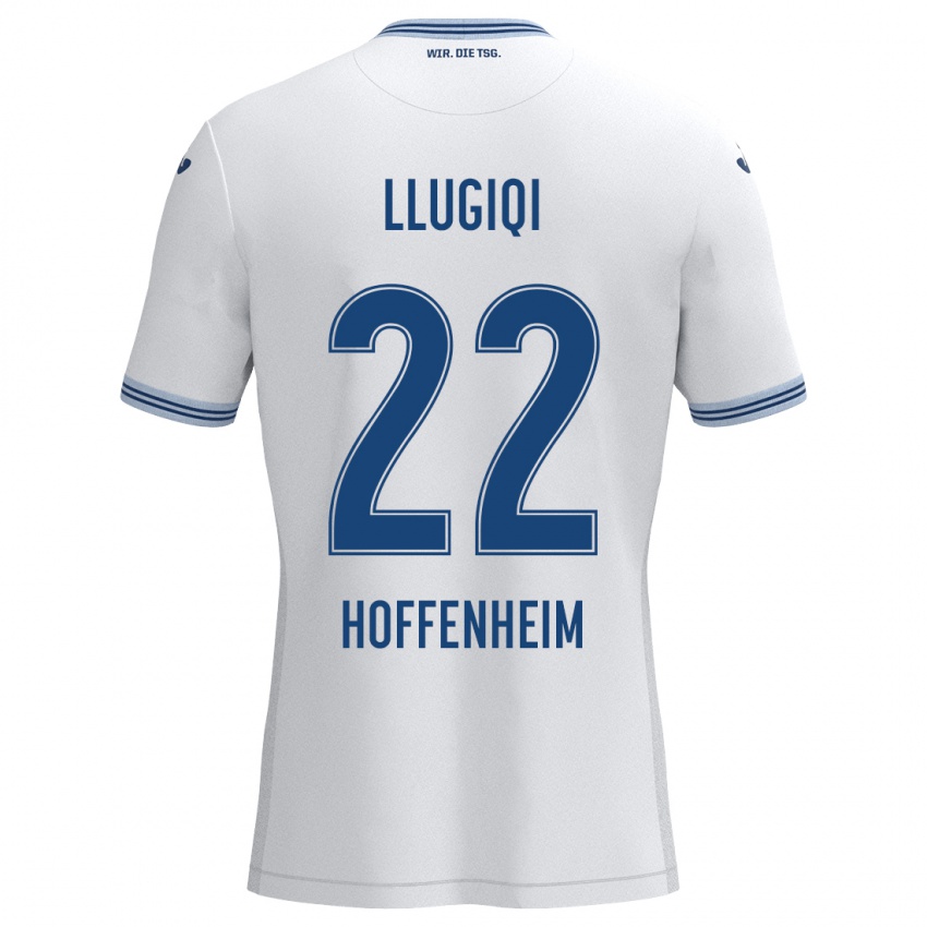 Herren Arian Llugiqi #22 Weiß Blau Auswärtstrikot Trikot 2024/25 T-Shirt Schweiz