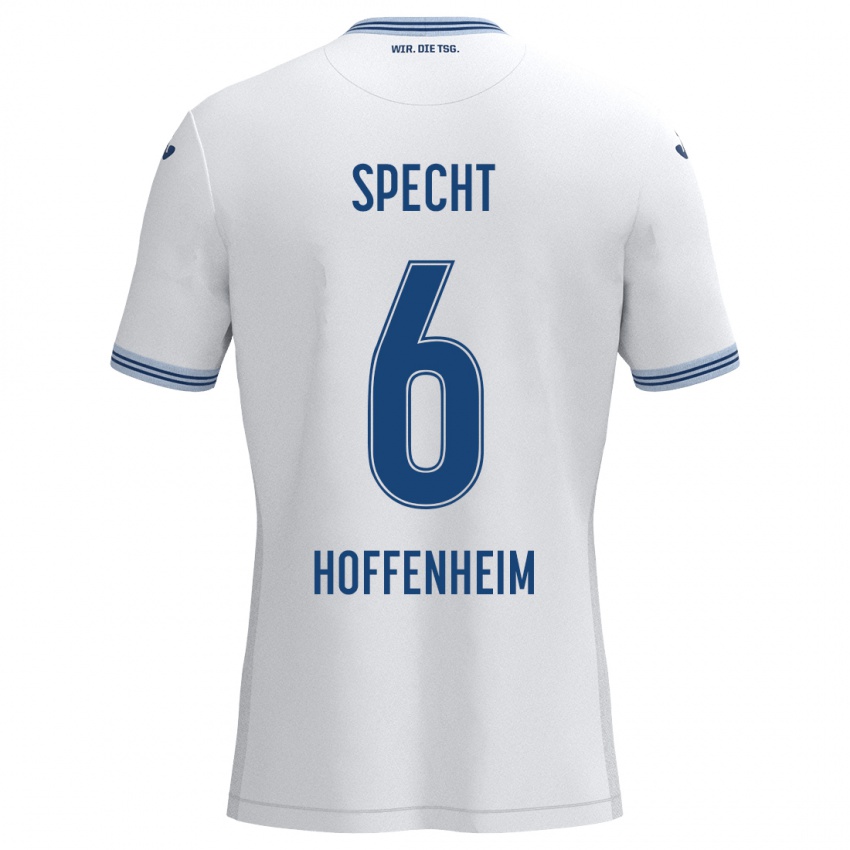 Herren Michaela Specht #6 Weiß Blau Auswärtstrikot Trikot 2024/25 T-Shirt Schweiz