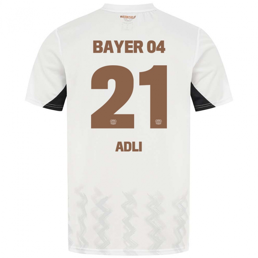 Herren Amine Adli #21 Weiß Schwarz Auswärtstrikot Trikot 2024/25 T-Shirt Schweiz