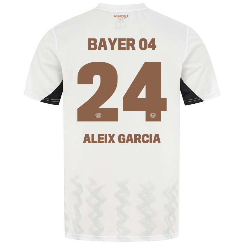 Herren Aleix García #24 Weiß Schwarz Auswärtstrikot Trikot 2024/25 T-Shirt Schweiz