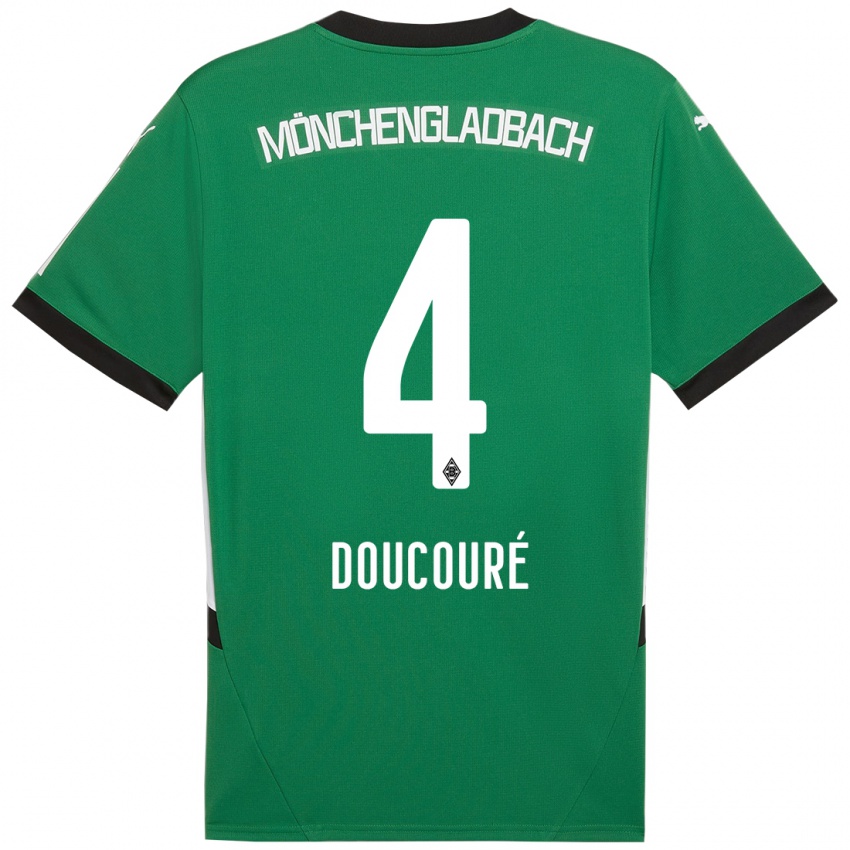 Homme Maillot Mamadou Doucoure #4 Vert Blanc Tenues Extérieur 2024/25 T-Shirt Suisse