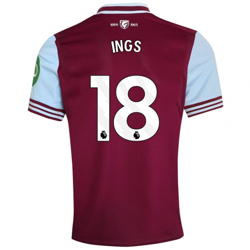 Femme Maillot Danny Ings #18 Rouge Foncé Tenues Domicile 2024/25 T-Shirt Suisse