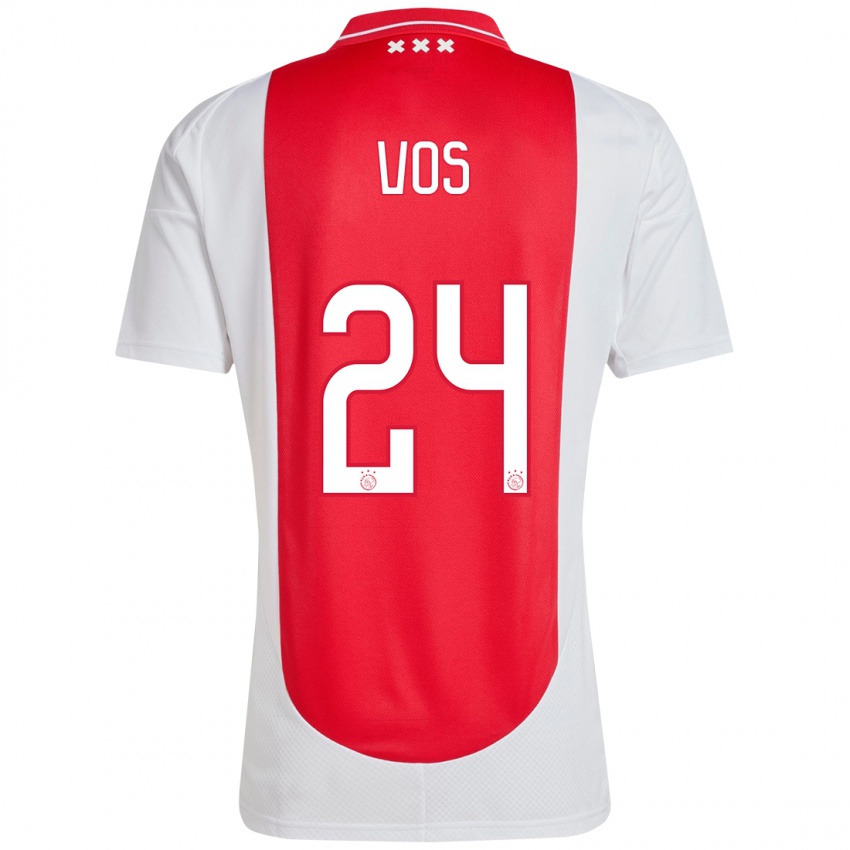 Damen Silvano Vos #24 Rot Weiß Heimtrikot Trikot 2024/25 T-Shirt Schweiz