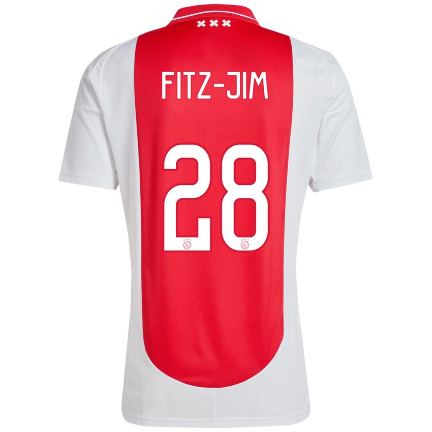 Femme Maillot Kian Fitz-Jim #28 Rouge Blanc Tenues Domicile 2024/25 T-Shirt Suisse