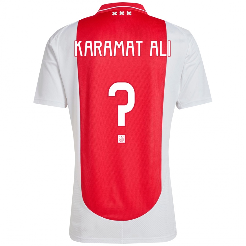 Femme Maillot Yaïr Karamat Ali #0 Rouge Blanc Tenues Domicile 2024/25 T-Shirt Suisse