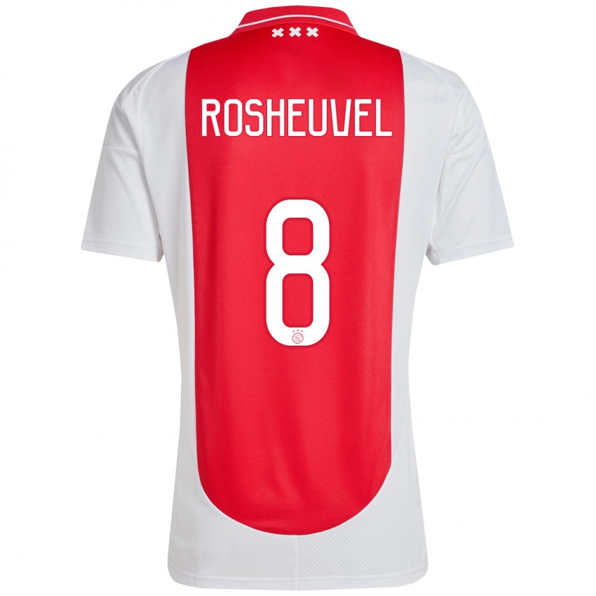 Femme Maillot Darren Rosheuvel #8 Rouge Blanc Tenues Domicile 2024/25 T-Shirt Suisse