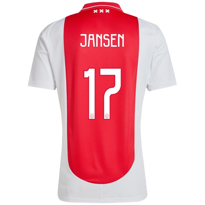 Femme Maillot Bente Jansen #17 Rouge Blanc Tenues Domicile 2024/25 T-Shirt Suisse