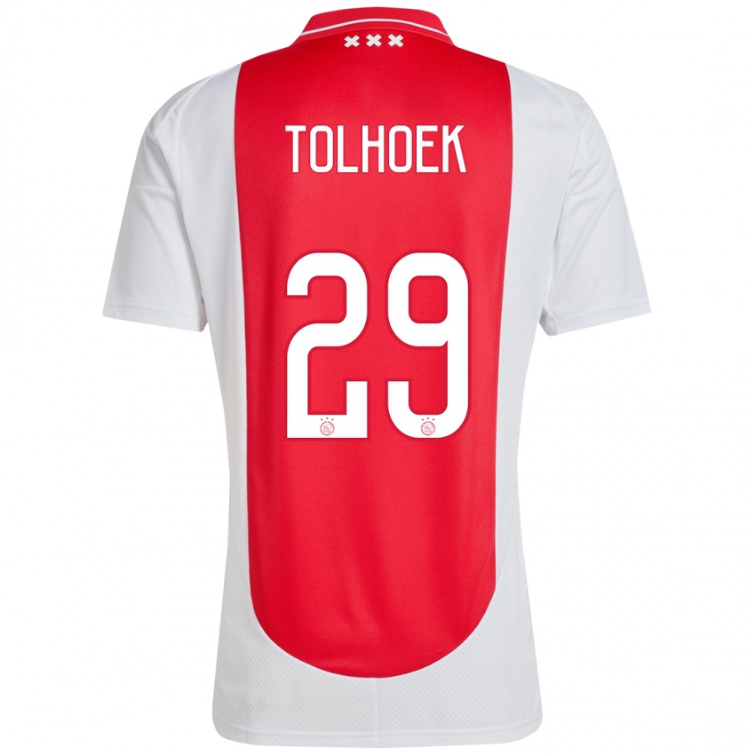 Femme Maillot Danique Tolhoek #29 Rouge Blanc Tenues Domicile 2024/25 T-Shirt Suisse