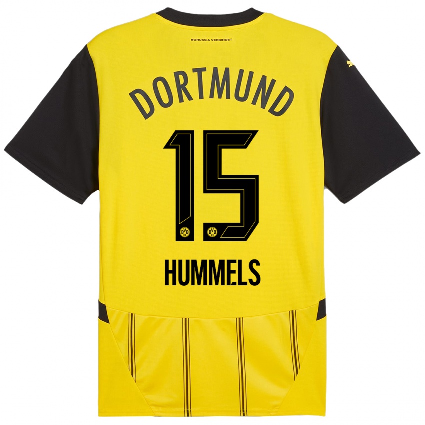 Damen Mats Hummels #15 Gelb Schwarz Heimtrikot Trikot 2024/25 T-Shirt Schweiz