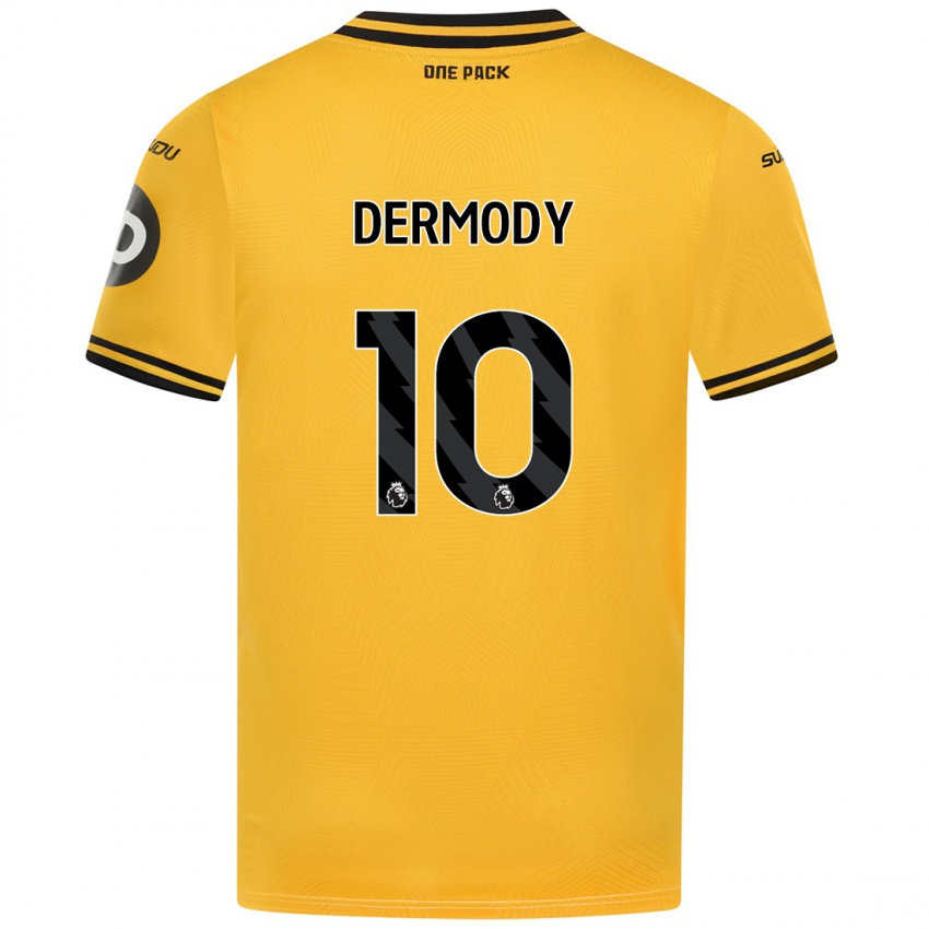 Femme Maillot Helen Dermody #10 Jaune Tenues Domicile 2024/25 T-Shirt Suisse