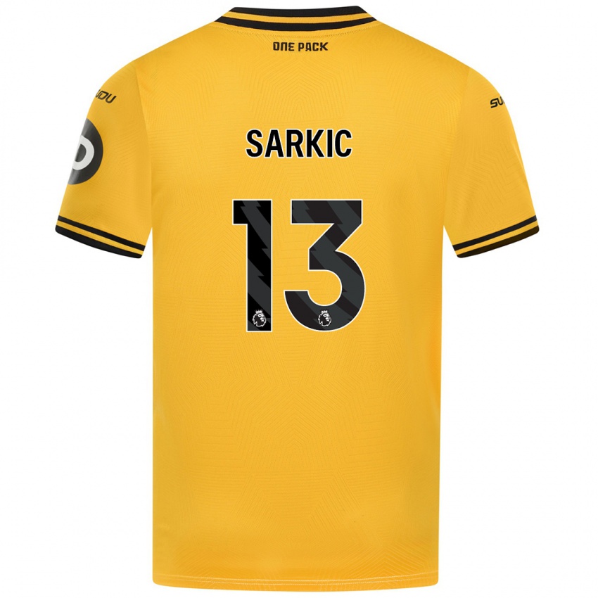 Femme Maillot Matija Sarkic #13 Jaune Tenues Domicile 2024/25 T-Shirt Suisse