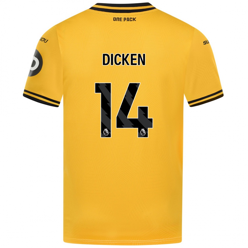 Femme Maillot Amy Dicken #14 Jaune Tenues Domicile 2024/25 T-Shirt Suisse