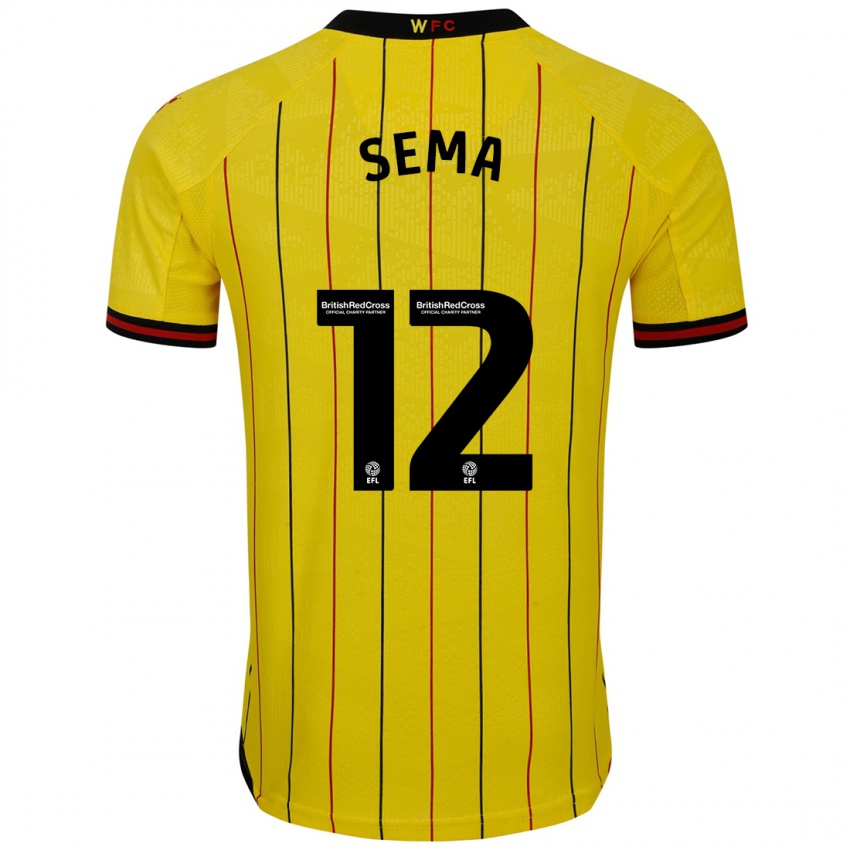 Femme Maillot Ken Sema #12 Jaune Et Noir Tenues Domicile 2024/25 T-Shirt Suisse