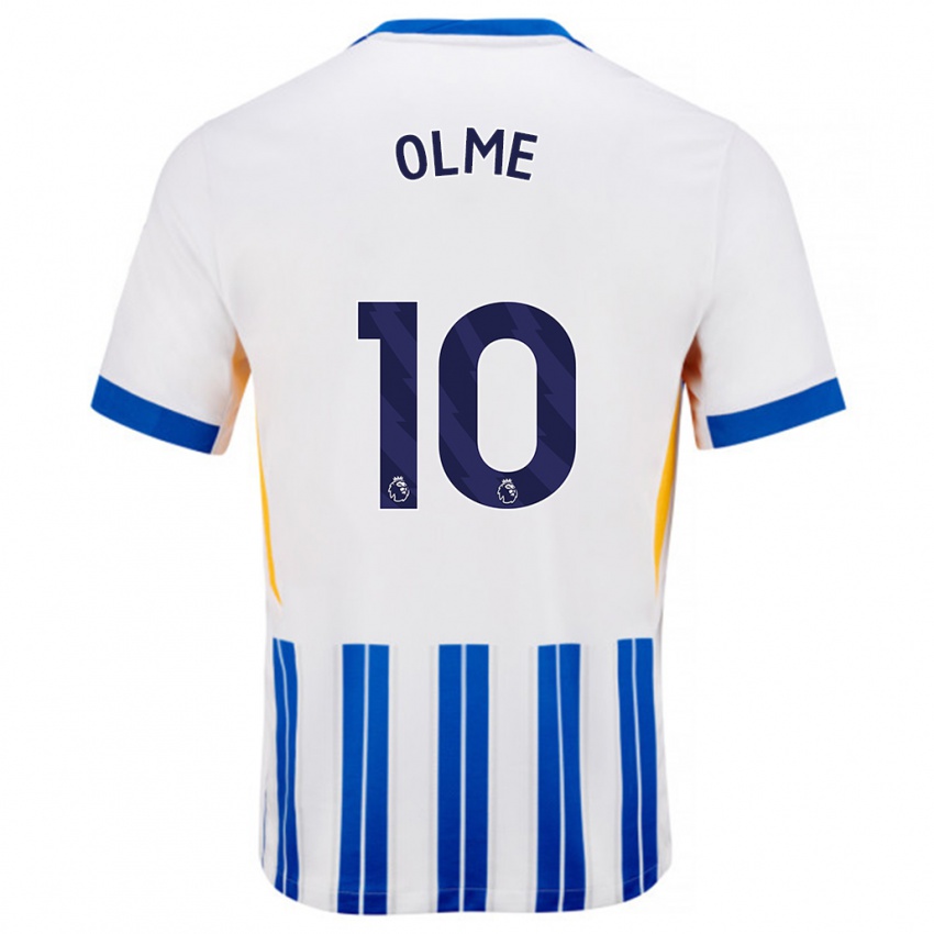 Femme Maillot Julia Margareta Zigiotti Olme #10 Blanc Bleu À Rayures Fines Tenues Domicile 2024/25 T-Shirt Suisse