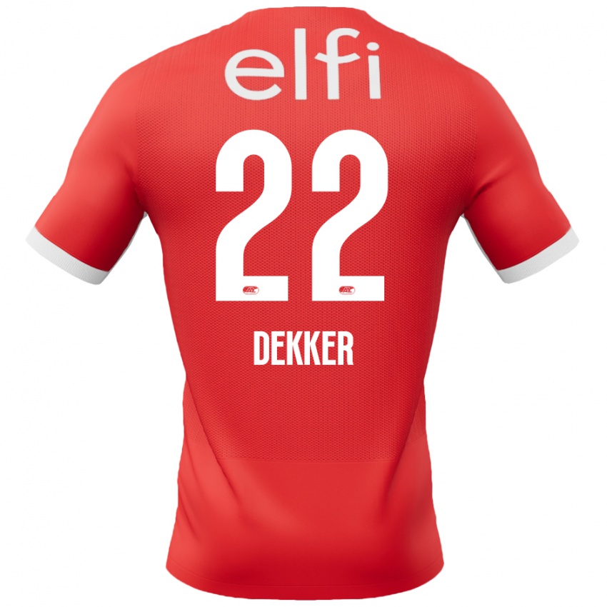 Damen Maxim Dekker #22 Rot Weiß Heimtrikot Trikot 2024/25 T-Shirt Schweiz