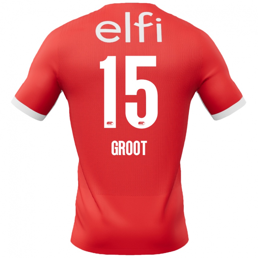 Damen Pleun Groot #15 Rot Weiß Heimtrikot Trikot 2024/25 T-Shirt Schweiz