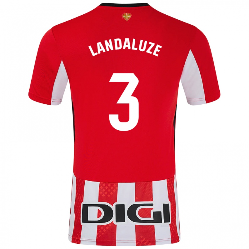 Femme Maillot Naia Landaluze Marquínez #3 Rouge Blanc Tenues Domicile 2024/25 T-Shirt Suisse