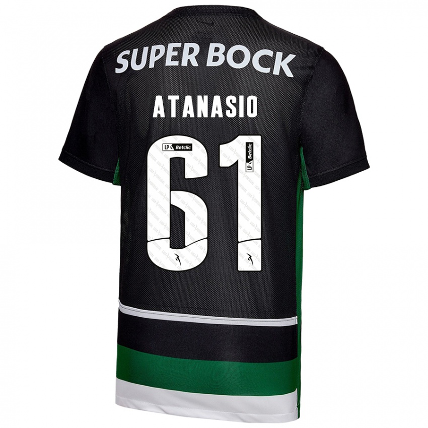 Femme Maillot Atanásio #61 Noir Blanc Vert Tenues Domicile 2024/25 T-Shirt Suisse