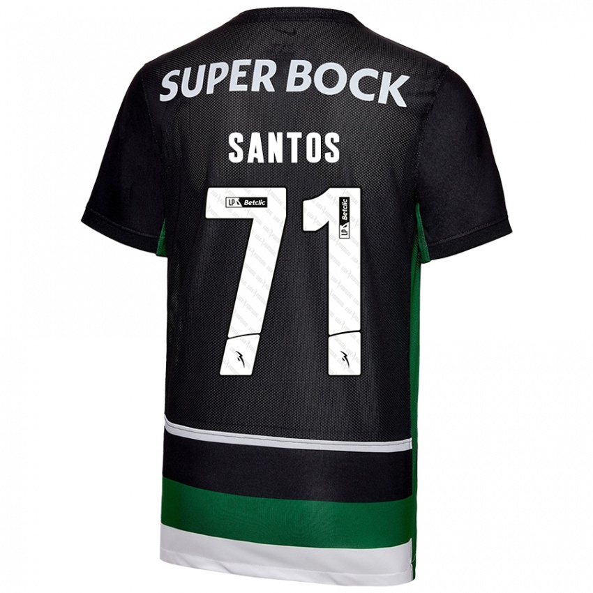 Femme Maillot Denilson Santos #71 Noir Blanc Vert Tenues Domicile 2024/25 T-Shirt Suisse