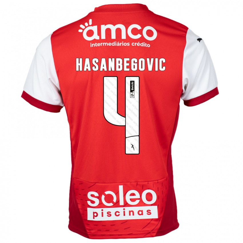 Damen Melisa Hasanbegović #4 Rot Weiß Heimtrikot Trikot 2024/25 T-Shirt Schweiz