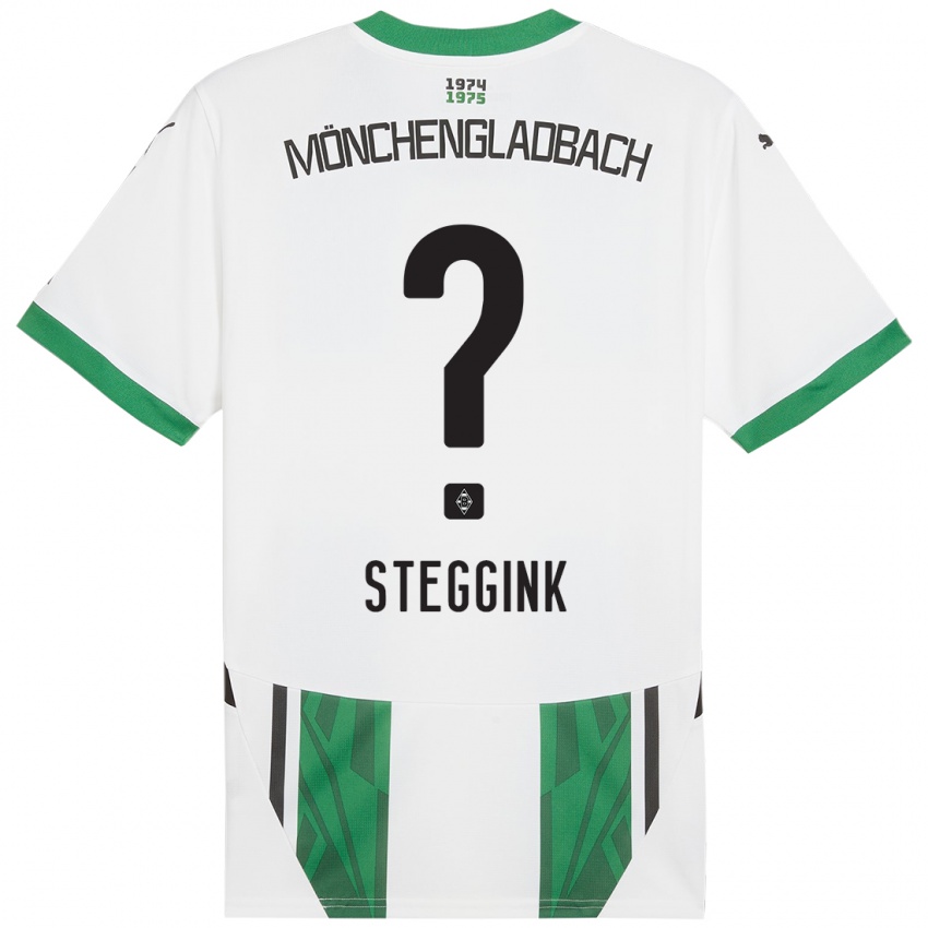 Femme Maillot Lennart Steggink #0 Blanc Vert Tenues Domicile 2024/25 T-Shirt Suisse