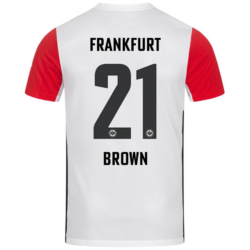 Damen Nathaniel Brown #21 Weiß Rot Heimtrikot Trikot 2024/25 T-Shirt Schweiz