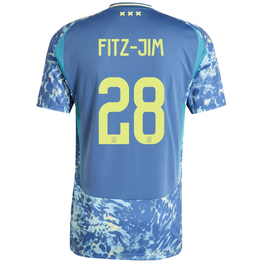 Femme Maillot Kian Fitz-Jim #28 Gris Bleu Jaune Tenues Extérieur 2024/25 T-Shirt Suisse