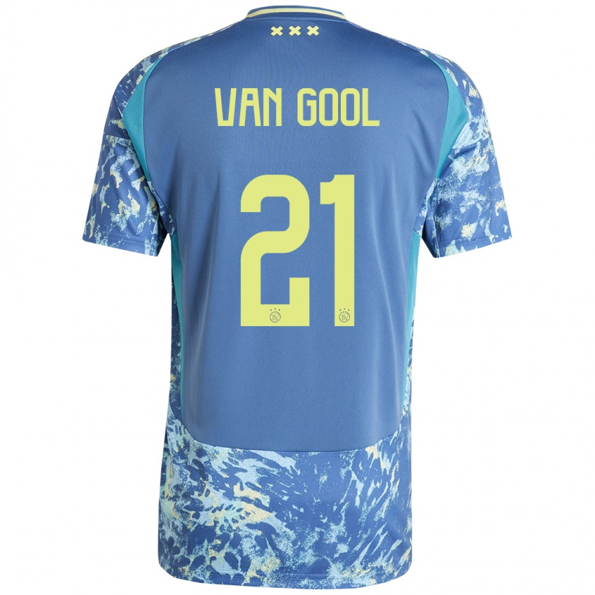 Femme Maillot Rosa Van Gool #21 Gris Bleu Jaune Tenues Extérieur 2024/25 T-Shirt Suisse