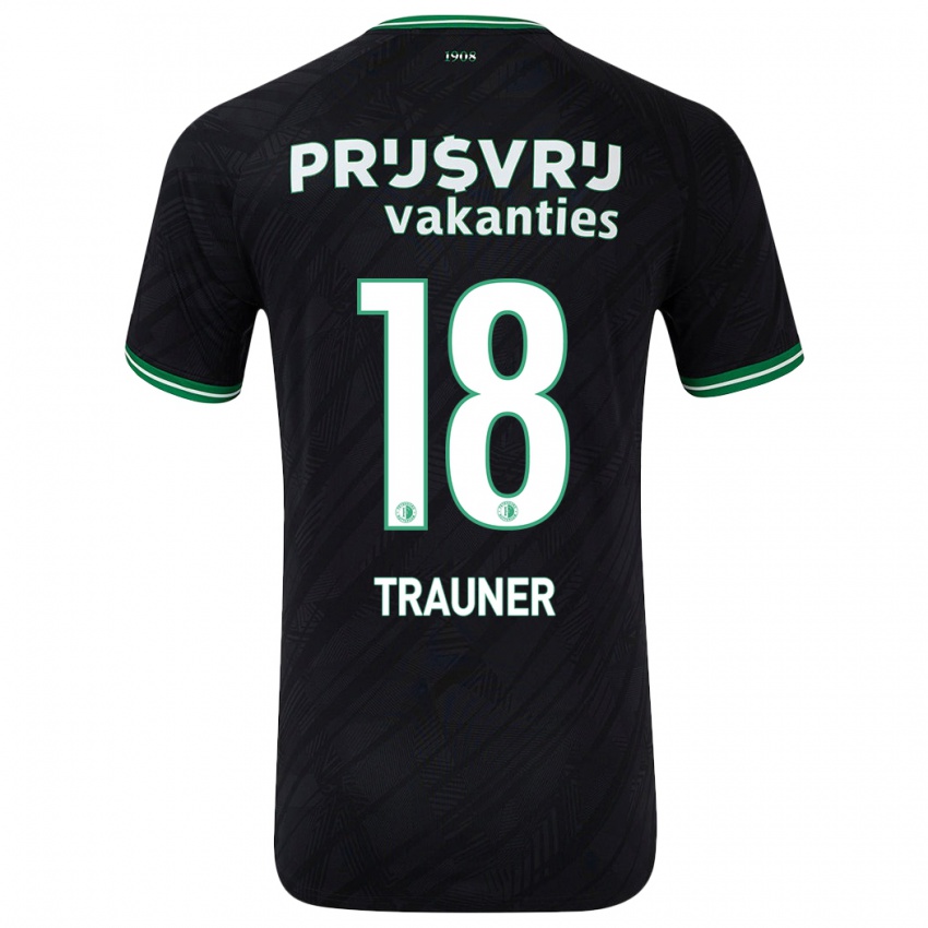 Femme Maillot Gernot Trauner #18 Noir Vert Tenues Extérieur 2024/25 T-Shirt Suisse