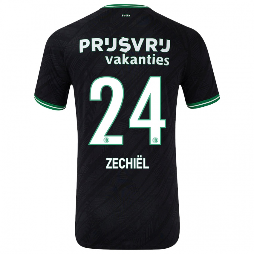 Femme Maillot Gjivai Zechiel #24 Noir Vert Tenues Extérieur 2024/25 T-Shirt Suisse