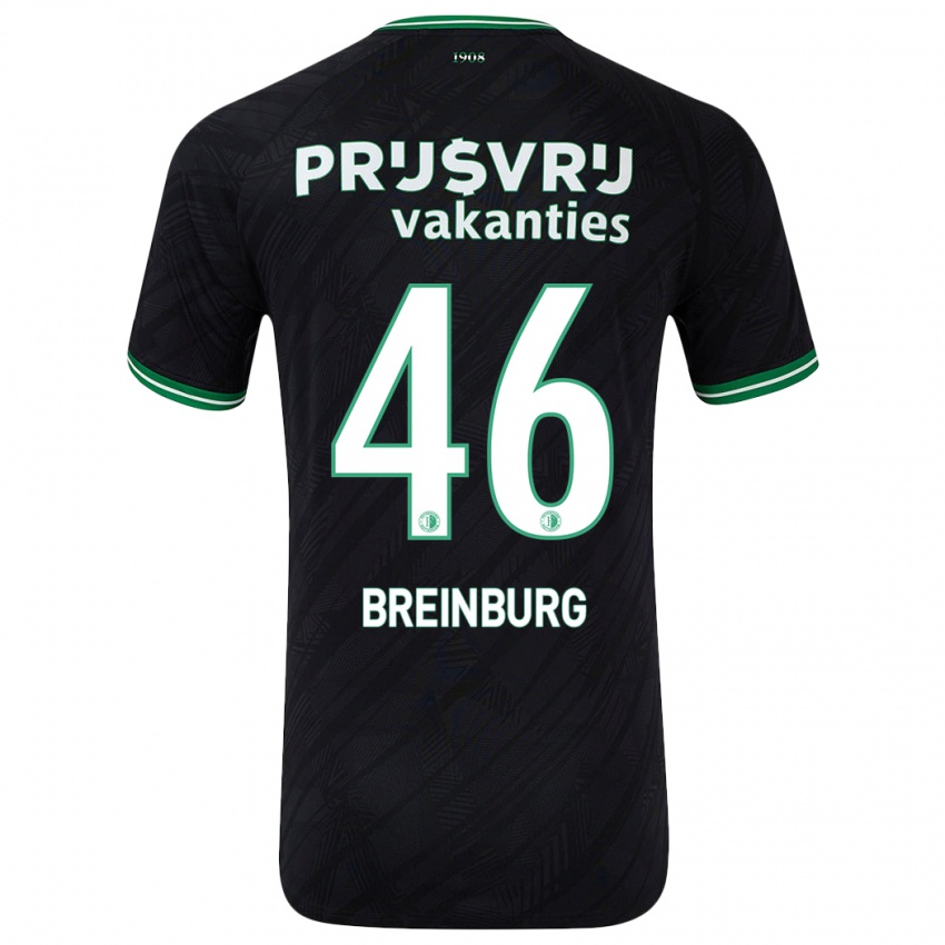 Damen Rainey Breinburg #46 Schwarz Grün Auswärtstrikot Trikot 2024/25 T-Shirt Schweiz