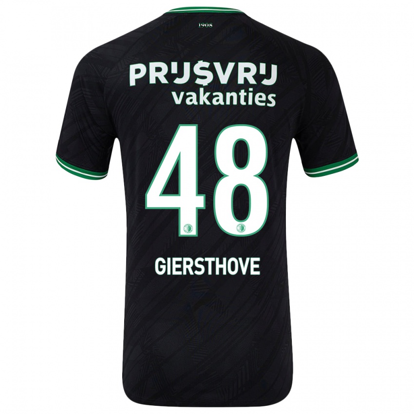 Damen Djomar Giersthove #48 Schwarz Grün Auswärtstrikot Trikot 2024/25 T-Shirt Schweiz