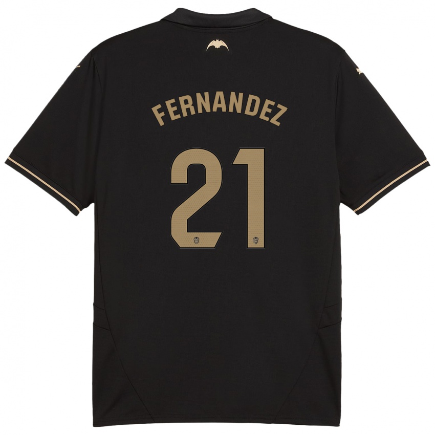 Femme Maillot Estela Fernández #21 Noir Tenues Extérieur 2024/25 T-Shirt Suisse